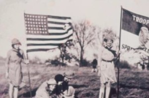 Boy Scouts and Girl Scouts planting the first acorns in 1936